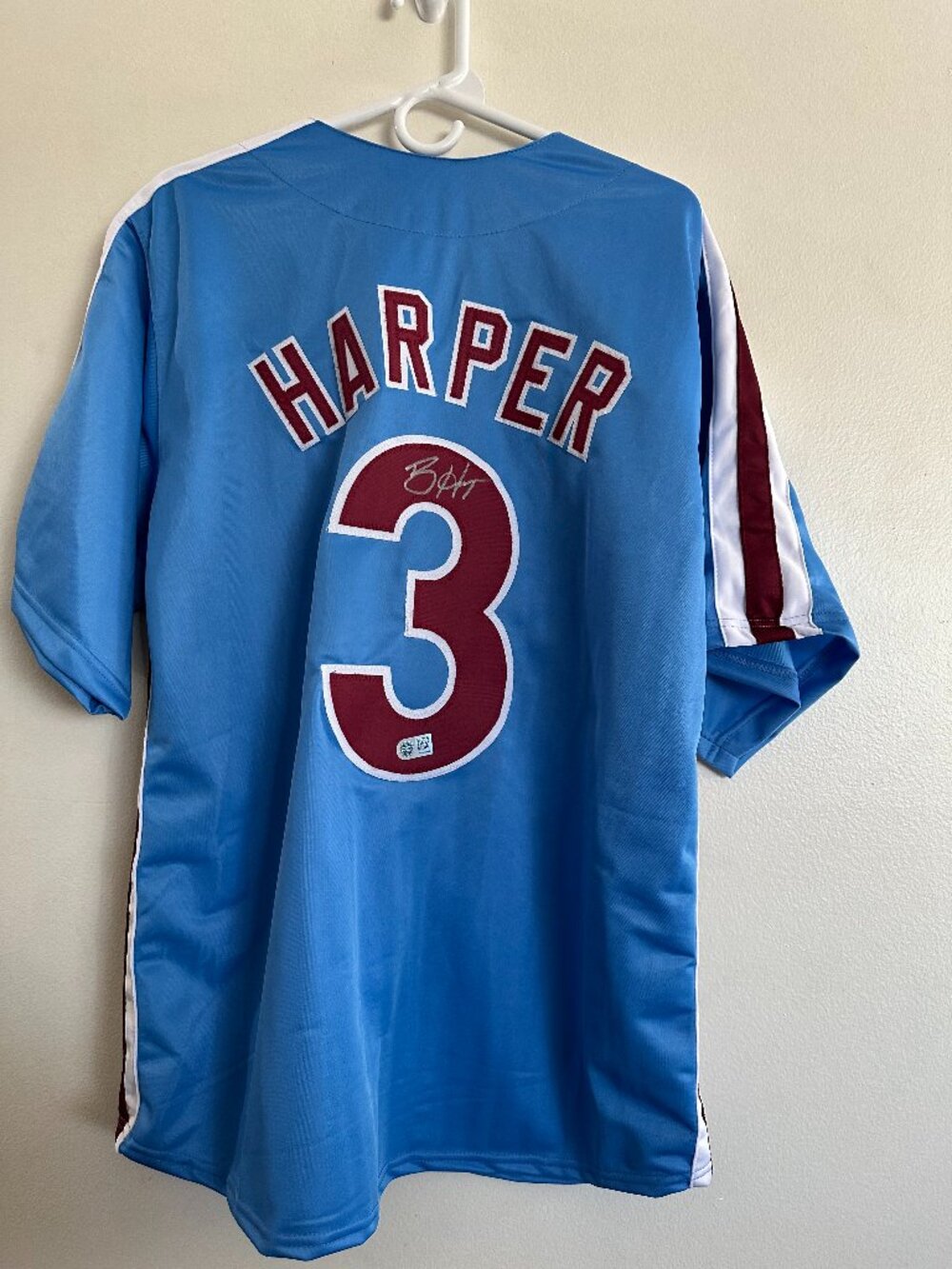 BRYCE HARPER SIGNED PHILADELPHIA PHILLIES AUTOGRAPHED CUSTOM JERSEY W/COA XL 961